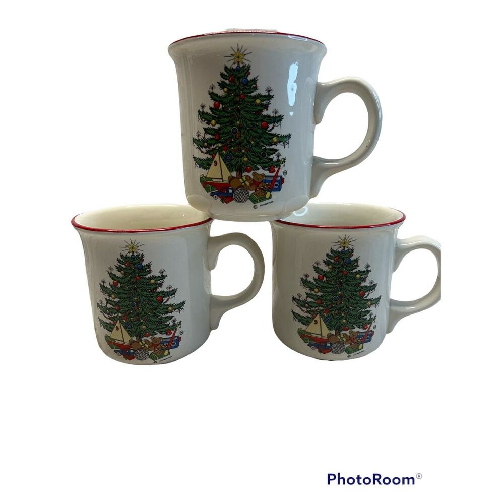 Cuthbertson Original Christmas Tree Made In England Coffee Mug Set Of 3